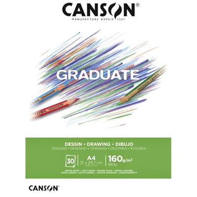 Tekenpapier canson graduate 160gr a4 helderwit | 5 stuks