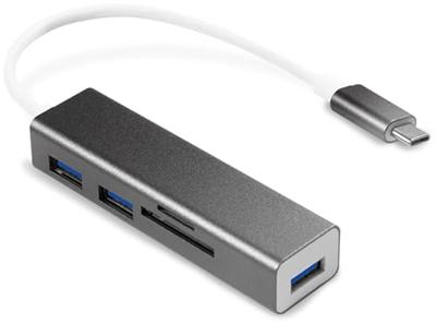 LogiLink UA0305 USB hub 3x USB A 1x kaartlezer