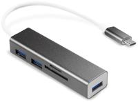 LogiLink UA0305 USB hub 3x USB A 1x kaartlezer - thumbnail