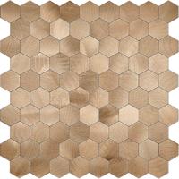 Zelfklevende Mozaïek Tegel - Afimera Hexagon - Geborsteld Brons - 291x286x4mm - thumbnail