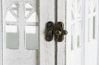 Lykta DKD Home Decor Verouderde afwerking Wit Grijs Hout Kristal Mediterrane 19 x 19 x 51 cm - thumbnail