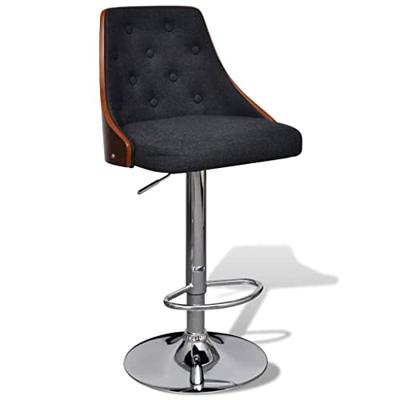 Barkrukken 2 st gebogen hout en stof Barkrukken 2 st gebogen hout en stof