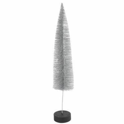 Countryfield kerstboom op voet glitter zilverkleurig 40 cm | 12 stuks