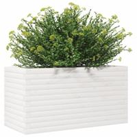 Plantenbak 90x40x45,5 cm massief grenenhout wit - thumbnail