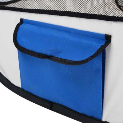 VidaXL Hondenren inklapbaar met draagtas 90x90x58 cm blauw