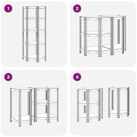 VidaXL Hoekrek 5-laags staal en bewerkt hout blauw - thumbnail