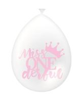 Verjaardag Ballonnen Meisje 1 Jaar Miss Onederful (6st) - thumbnail
