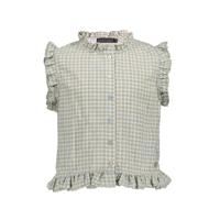 Frankie & Liberty Zomer blouse meisjes - groen grijs - geruit - Romila - thumbnail