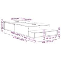 Opbergbedframe Oud hout 236.5 x 100 x 31.5 cm Bewerkt hout - thumbnail