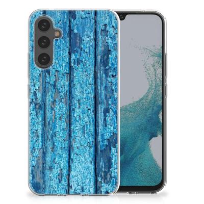 Samsung Galaxy A34 | Bumper Hoesje | Wood Blue