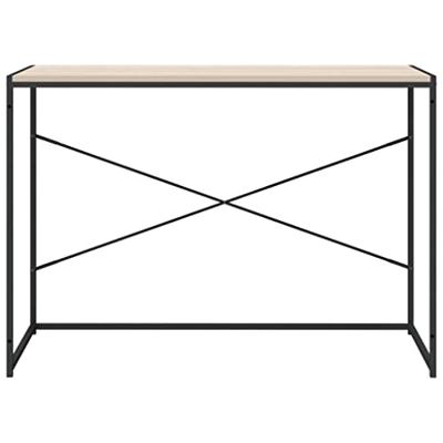 Computerbureau 110x60x70 cm bewerkt hout zwart en eikenkleurig Computerbureau 110x60x70 cm bewerkt hout zwart en eikenkleurig