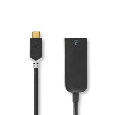 Nedis USB-C-adapterkabel | Type-C Male - RJ45 Female | 1 Gbit | 0,2 m | Antraciet