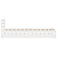 Bedframe zonder matras massief grenenhout wit 75x190 cm - thumbnail