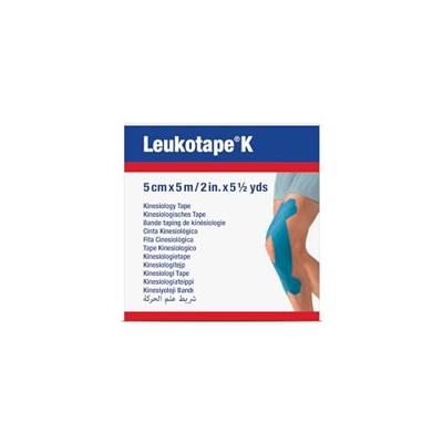 Leukotape K Kleefwindel Elast Blauw 5,0cmx5m 1 - thumbnail