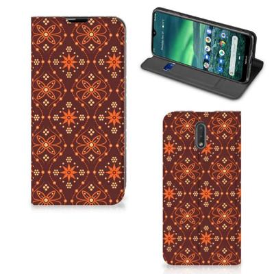 Nokia 2.3 | Hoesje met Magneet | Batik Brown Nokia 2.3 | Hoesje met Magneet | Batik Brown