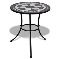 Bistrotafel 60 cm mozaek zwart en wit - thumbnail