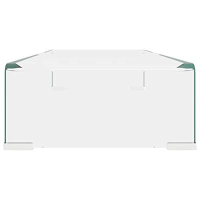 Tv-meubel/monitorverhoger transparant 70x30x13 cm glas