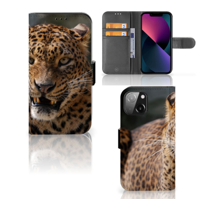 iPhone 13 Mini | Telefoonhoesje | Met pasjeshouder | Luipaard