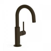 Wastafelmengkraan Tres Study Exclusive 27,5 cm met Hendel Uitloop Gebogen Rond Zwart Brons Tres - thumbnail