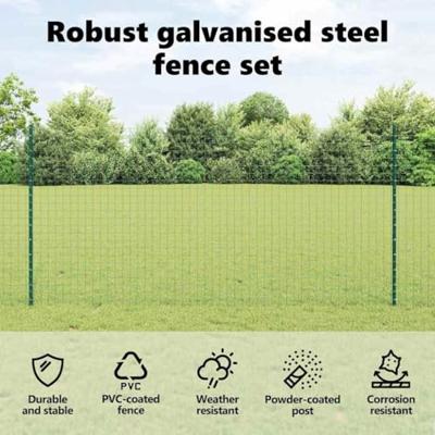 VidaXL Hek met paal groen 1,2 x 10 m staal en pvc