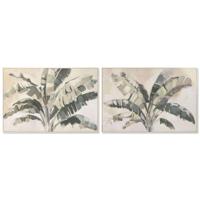 Canvas Home ESPRIT Bruin Groen Palmen Tropisch 122,5 x 3,5 x 82,5 cm (2 Stuks) - thumbnail