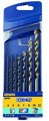 Irwin Tools 10501940 Carbide Multifunctionele boor 4 mm, 5 mm, 6 mm, 7 mm, 8 mm, 10 mm, 12 mm Cilinderschacht 7 stuk(s)