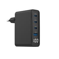 USB snellader 1xA, 3xC 100W Power Delivery zwart - thumbnail