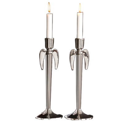 Kandelaar Zilver - Kandelaar Metaal - Tafeldecoratie Kerst - Femme, 2 st.