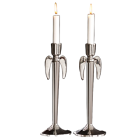 Kandelaar Zilver - Kandelaar Metaal - Tafeldecoratie Kerst - Femme, 2 st. - thumbnail