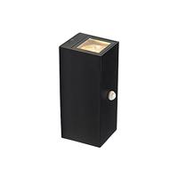 QAZQA Wandlamp zwart 2-lichts IP44 met bewegingssensor - Baleno - thumbnail