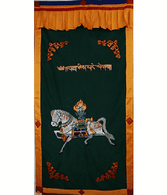 Tibetaans Deurkleed Paard Groen