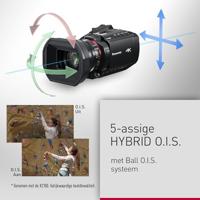 Panasonic HC-X1200E 4K 60p Videocamera Handcamera met 25 mm Groothoeklens, 24x Optische Zoom, OIS-scherm met 5 Camera's, USB PD, Zwart - thumbnail