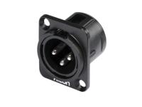 Hicon HI-X3DM-M XLR-connector Flensstekker, contacten recht Aantal polen: 3 Zwart 1 stuk(s) - thumbnail