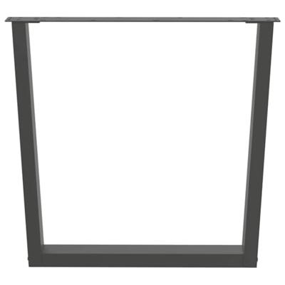 Eettafelpoten 2 st V-vormig 90x(72-73,3) cm staal antraciet