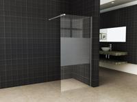 Slim glasplaat 800 x 2000 x 8 mm nano helder glas met melkglas middenband - thumbnail