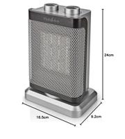 Keramische PTC-Ventilatorkachel | 1000 / 1500 W | 2 Verwarmingsmodi | Instelbare thermostaat | Draait automatisch | Oververhittingsbeveiliging | Omvalpreventie - thumbnail