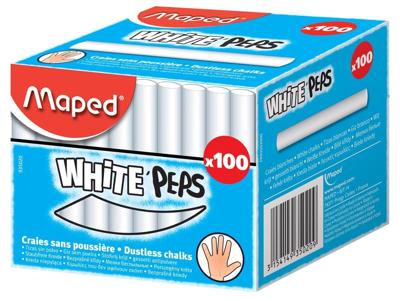 Schoolbordkrijt maped white'peps ds 100st wit