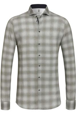 Desoto Heren Overhemd Lichgrijze Ruit Vervaagde Jersey Slim Fit Desoto Heren Overhemd Lichgrijze Ruit Vervaagde Jersey Slim Fit