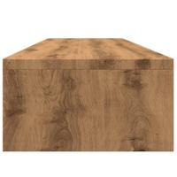 Monitorstandaard 100x24x13cm bewerkt hout artisanaal eikenkleur - thumbnail