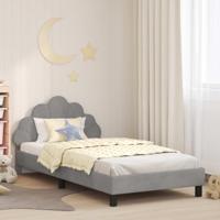 Bedframe voor kinderen met hoofdbord Lichtgrijs 90 x 190 cm - thumbnail
