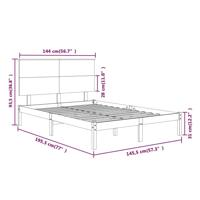 Bedframe zonder matras massief grenenhout wit 140x190 cm - thumbnail