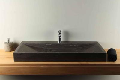 Natuursteen Wastafel Hardsteen Rechthoek 100x45 cm 1 Kraangat | BE-0031k