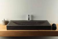 Natuursteen Wastafel Hardsteen Rechthoek 100x45 cm 1 Kraangat | BE-0031k - thumbnail