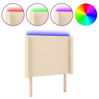 Hoofdbord LED 93x16x78/88 cm stof crèmekleurig - thumbnail