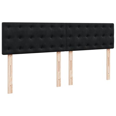 Boxspring met matras fluweel zwart 180x200 cm