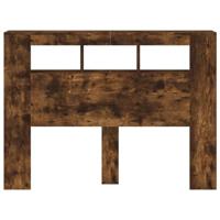Hoofdeinde met LED 140x18,5x103,5 cm bewerkt hout gerookt eiken - thumbnail