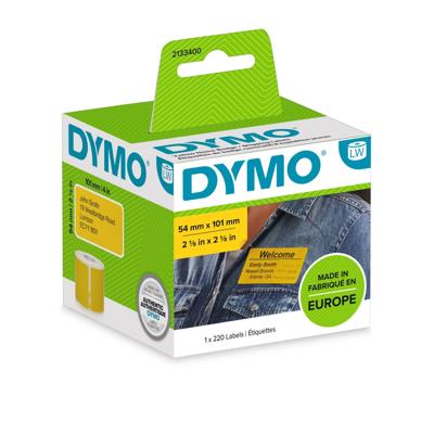 DYMO 2133400 101 x 54 mm Thermisch papier Geel 220 stuk(s) Permanent hechtend Verzendetiketten, Etiketten voor naambordjes DYMO 2133400 101 x 54 mm Thermisch papier Geel 220 stuk(s) Permanent hechtend Verzendetiketten, Etiketten voor naambordjes