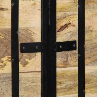 Hoofdeinde 140 cm massief hout mango en ijzer