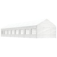 Prieel met dak 17,84x4,08x3,22 m polyetheen wit - thumbnail