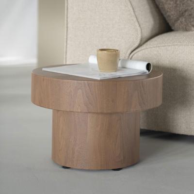 Eleonora Ronde Bijzettafel 'Bobbie' Walnoot, 45cm, kleur Naturel